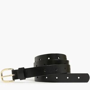 NWT JCREW BLACK AND GOLD PERFORATED ITALIAN LEATHET BELT
